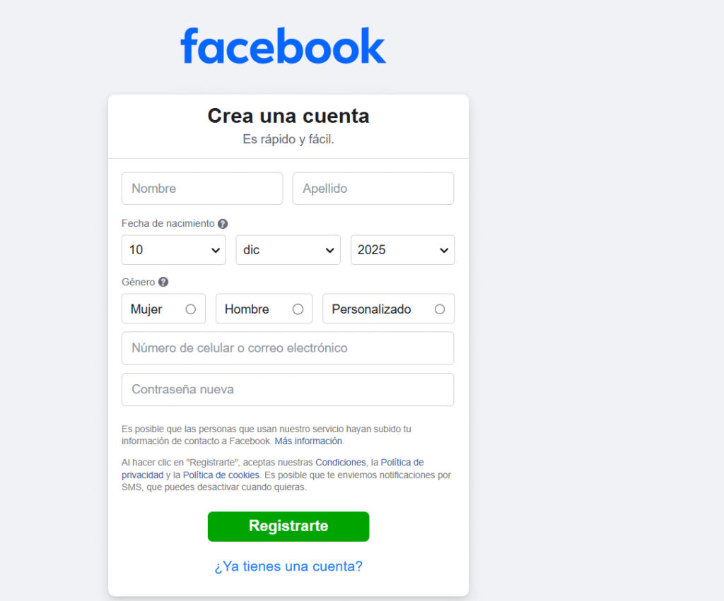 Cómo crear una cuenta en Facebook paso a paso (desde el celular y desde la computadora) Crear cuenta de facebook